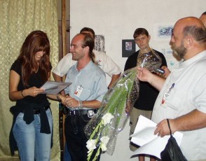 The Award Ceremony of “AiudOnLine” organised by Inter-Art Foundation, Aiud, Romania, August-2003 

