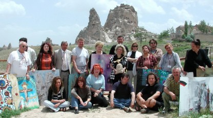 “1st International Art Camp, Cappadoccia” Uchisar, June – 2004 
<br>
(Organisers: Özlem Kalkan Erenus – Feryal Taneri)
